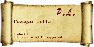 Pozsgai Lilla névjegykártya